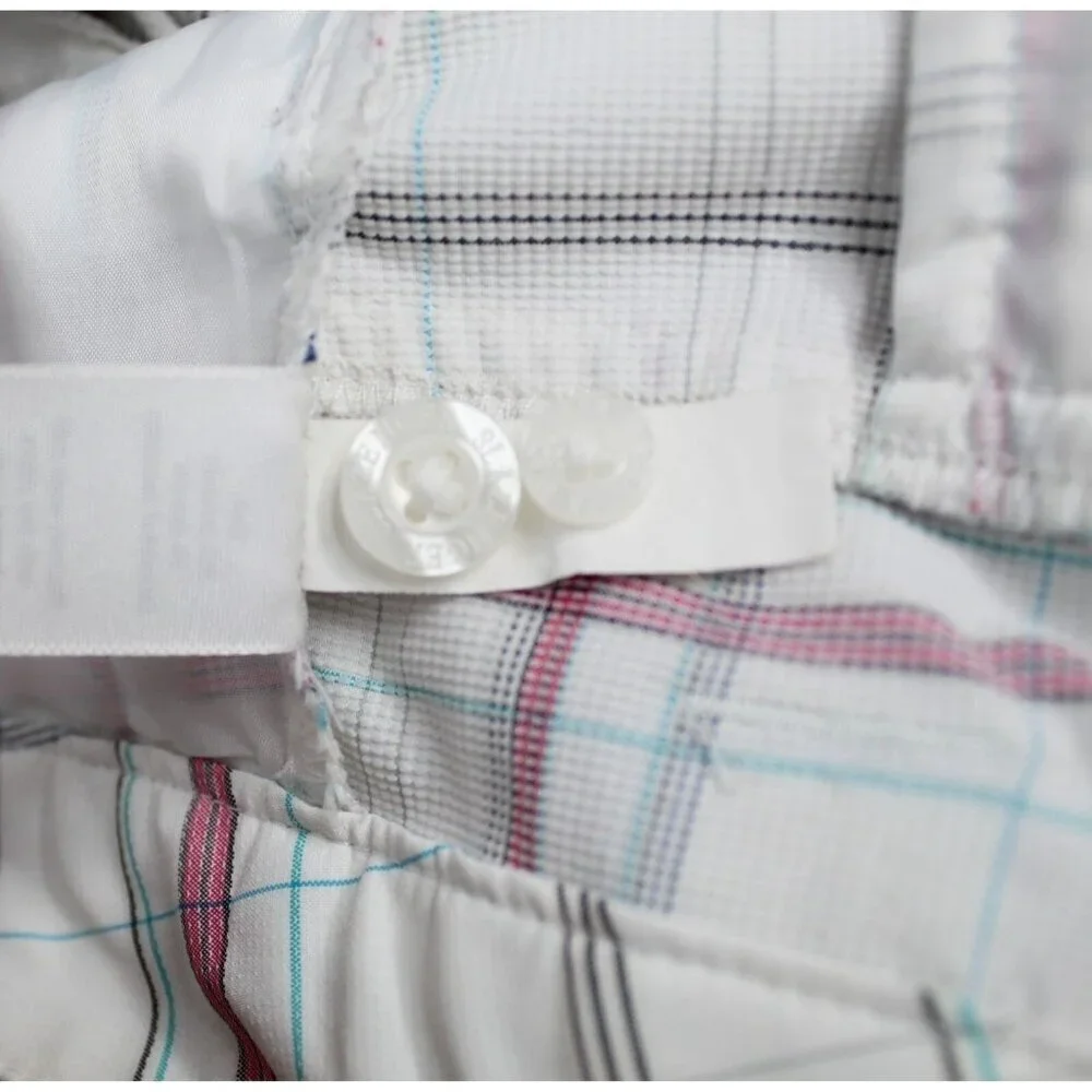 SLAZENGER Plaid Golf‎ Shorts Women's 6 White Pink Athletic Stretchy Pickleball